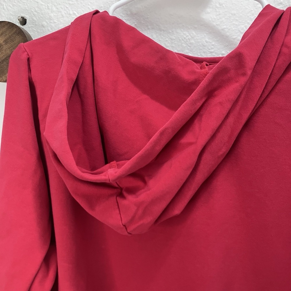 Quaker Factory Scottie Dog Red Holiday Hooded Long Sleeve Top 1X Christmas - Picture 9 of 13